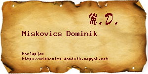 Miskovics Dominik névjegykártya