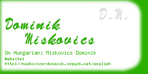 dominik miskovics business card